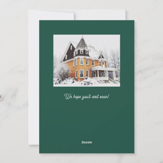 Moving Sleds Winter Snowman Moving Faire-part (Dos)