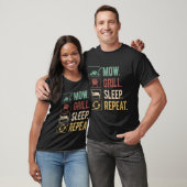 Mow Grill Slaap Herhaal Funny Dad Life Vaderdag T-shirt (Unisex)