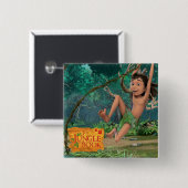 Mowgli 5 vierkante button 5,1 cm (Voorkant /achterkant)