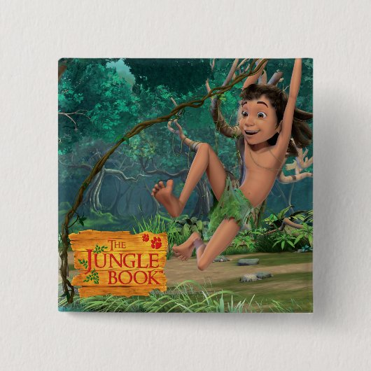 Mowgli 5 vierkante button 5,1 cm (Voorkant)