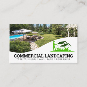 Mowing Lawn Landscaping Logo   achtertuin Visitekaartje