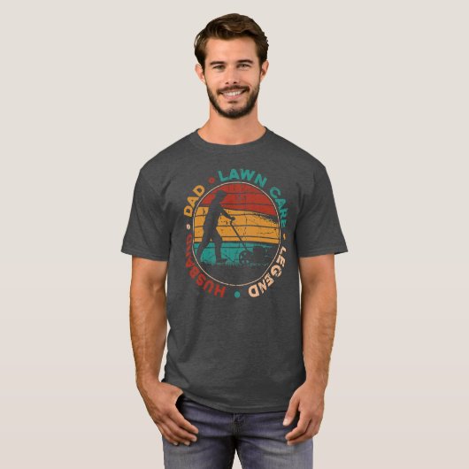 Mowing Lawn mower Husband Pap T-shirt (Voorkant volledig)