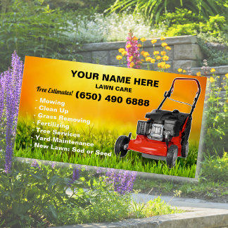 Mowing Service Business Card Lawn Care