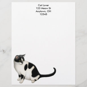 Moxie de Tuxedo Cat Letterhead Gepersonaliseerd Briefhoofd