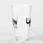 Moxie de zwarte witte kat Drink glas (Links)