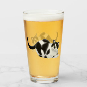 Moxie le verre blanc noir de boissons de chat de