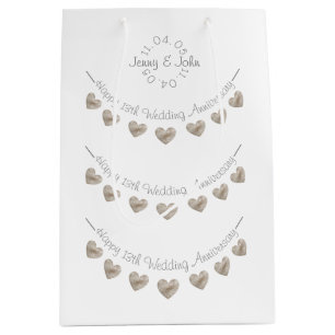 Moyen 13e Mariage Anniversaire dentelle sac cadeau
