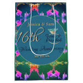 Moyen 16e Mariage, sac cadeau à fleur Statice (Dos)