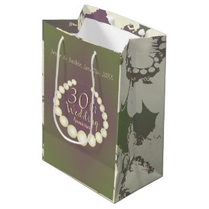 Moyen 30e/12e Sac cadeau pour Mariage Pearl Anniversaire