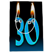 Moyen 30e Anniversaire Bougies Moyenne Sac Cadeau (Devant)