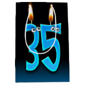 Moyen 35e Anniversaire Bougies Moyenne Sac Cadeau (Devant)