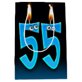 Moyen 55e Anniversaire Bougies Moyenne Sac Cadeau (Devant)