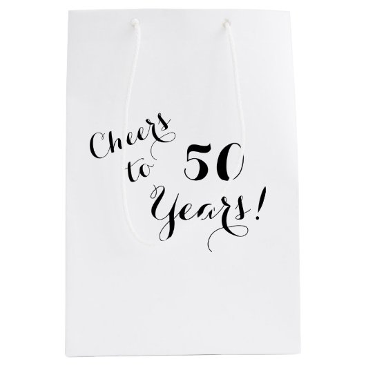 Moyen Acclamations à 50 ans de sac de cadeau (Devant)