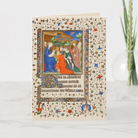 Moyen Âge ca. 1420 Nativité Carte de Noël (Devant)