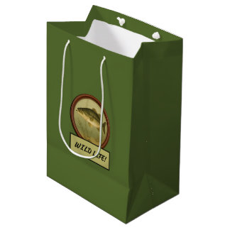 Moyen Basse à grande bouche Sac cadeau Olive Vert foncé