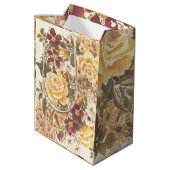 Moyen Beau sac cadeau d'automne fleuri (Dos Angle)