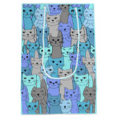 Moyen Beaucoup de Blue Cats Design Cadeau Sac (Dos)