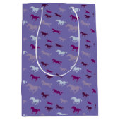 Moyen Beaucoup de Chevaux violets Design Sac cadeau (Devant)