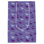 Moyen Beaucoup de Chevaux violets Design Sac cadeau (Dos)