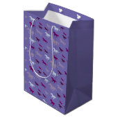 Moyen Beaucoup de Chevaux violets Design Sac cadeau (Dos Angle)