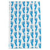 Moyen Bébé Bleu Empreintes Moyenne Cadeau Sac (Dos)