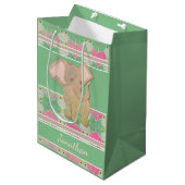 Moyen Bébé Elephant Green Cadeau Sac (Devant Angle)
