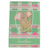 Moyen Bébé Elephant Green Cadeau Sac (Dos)