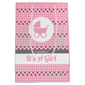 Moyen Bébé Fille cadeau Sac avec poussette (Dos)