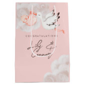 Moyen Bébé Fille Douche Sac cadeau (Dos)