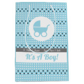 Moyen Bébé Garçon cadeau Sac avec poussette (Devant)