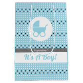 Moyen Bébé Garçon cadeau Sac avec poussette (Dos)