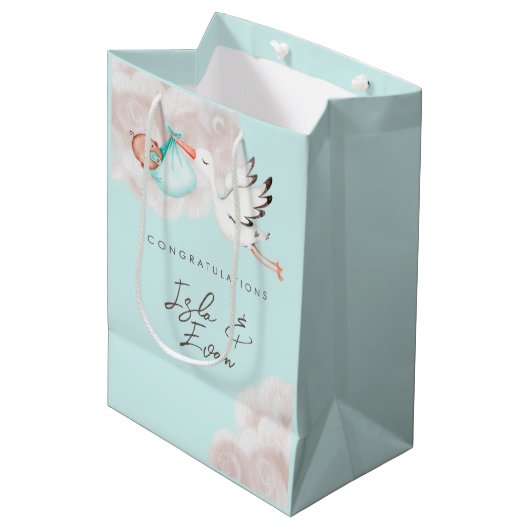 Moyen Bébé garçon douche sac cadeau (Devant Angle)