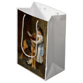 Moyen Belle fille Lecture à son sac cadeau chien (Devant Angle)