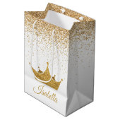 Moyen Blanc et sac de cadeau de couronne d'or (Devant Angle)