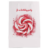 Moyen Bonbons rouge et blanc Sac cadeau d'anniversaire d (Dos)