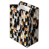 Moyen Chats noirs blancs orange Halloween Sac cadeau moy (Dos Angle)