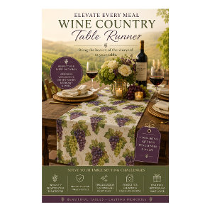 Moyen Chemin de table aux raisins de vignoble – Divertis