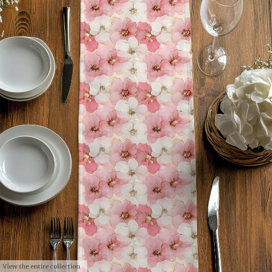 Moyen Chemin de table de mariage moderne rose poussiéreu