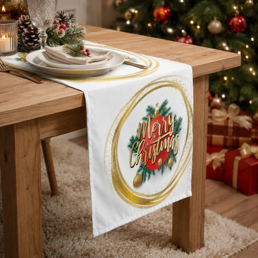 Moyen Chemin de table de Noël doré