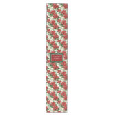 Moyen Chemin de table de Noël élégant accent rouge vert (Devant)