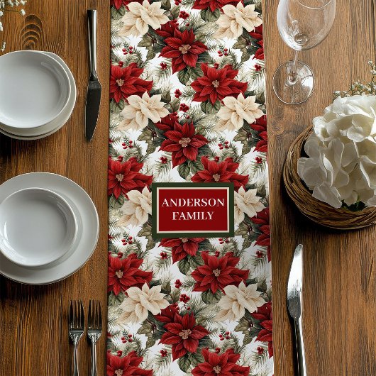 Moyen Chemin de table de Noël personnalisé Décor de tabl