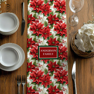 Moyen Chemin de table de Noël tendance avec nom personna
