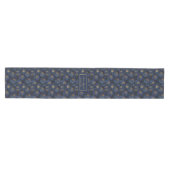 Moyen Chemin de table doré marine moderne avec nom perso (Horizontal)
