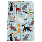 Moyen Christmas Cats Medium Cadeau sac (Dos)
