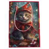 Moyen Christmas Kitten Red Petit sac cadeau (Devant)