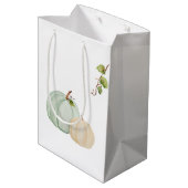 Moyen Citrouille d'aquarelle bleu, sac cadeau personnali (Dos Angle)