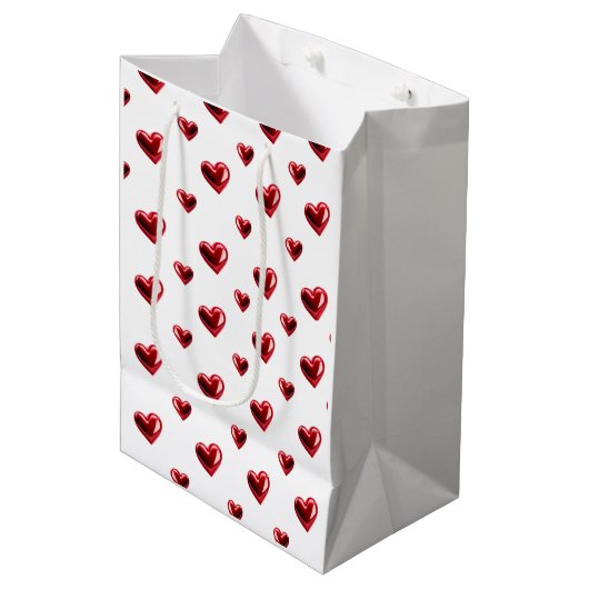 Moyen Coeurs de sac cadeau (Devant Angle)