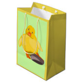 Moyen Couleurs personnalisées Sac cadeau Jaune Canard (Dos Angle)