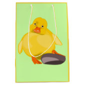 Moyen Couleurs personnalisées Sac cadeau Jaune Canard (Devant)