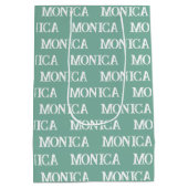 Moyen Cute Custom turquoise nom typographie Sac cadeau (Dos)